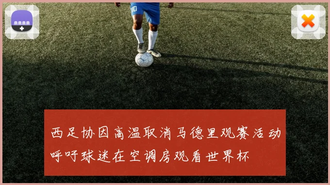 西足协因高温取消马德里观赛活动呼吁球迷在空调房观看世界杯